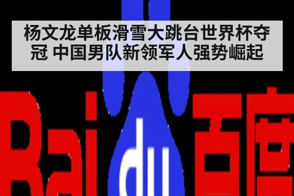 杨文龙单板滑雪大跳台世界杯夺冠 中国男队新领军人强势崛起